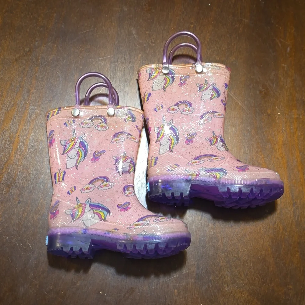 Zoogs Light‎ Up Unicorn Rainboots Size 6